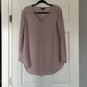 Express dressy sheer long sleeved shirt